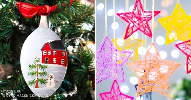 20 Ideas for Making Christmas Decorations from Spoons, Old Socks