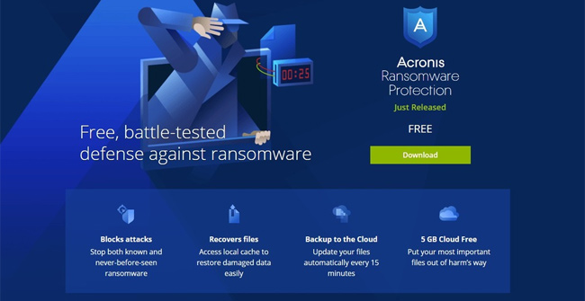 Acronis Ransomware Protection, a Completely Free Anti-ransomware