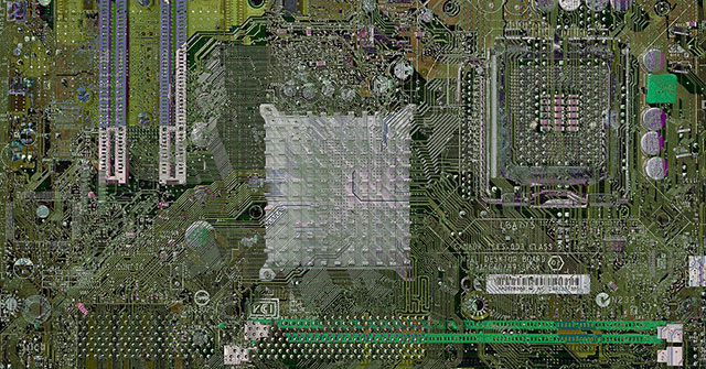 Admire the Colorful City Made up of Motherboards, Processors and Microchips