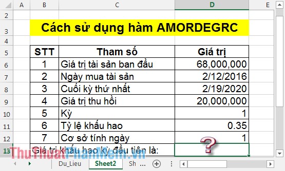 How to Use the AMORDEGRC Function in Excel