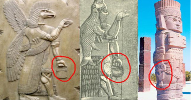 Ancient Statues of Gods Hold Modern Handbags, Evidence of Traveling