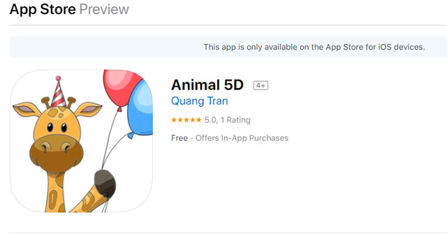 Animal 5d, Ar App for Animals, Made in Vietnam