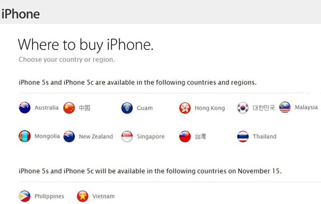 Apple Brought Vietnam to the List of iPhone 5S Sales from November
