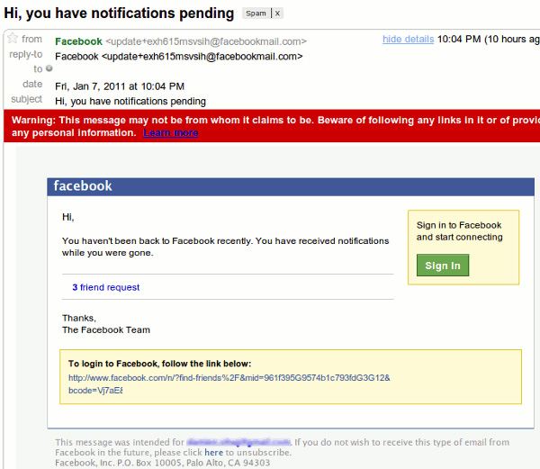 Instructions: Beware of Phishing Emails Impersonating Facebook