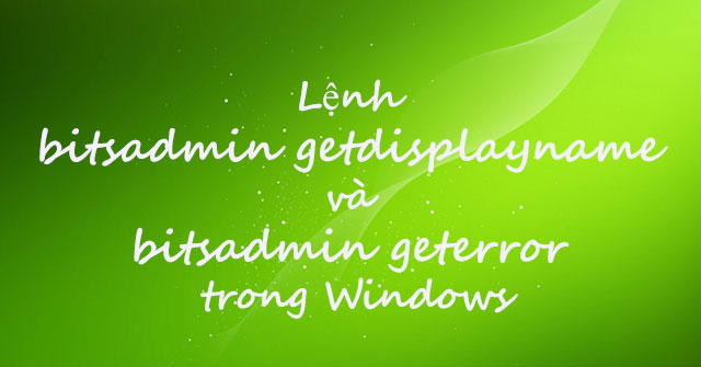 Bitsadmin Getdisplayname and Bitsadmin Geterror Command in