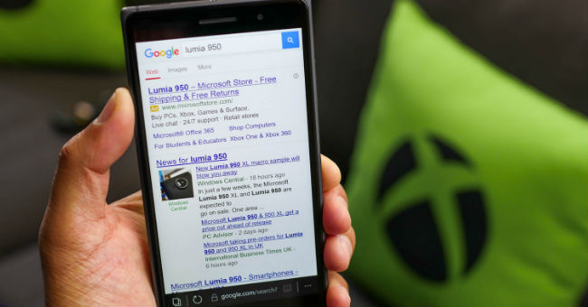 Change Edge Browser Default Search Tool for Windows 10 Mobile