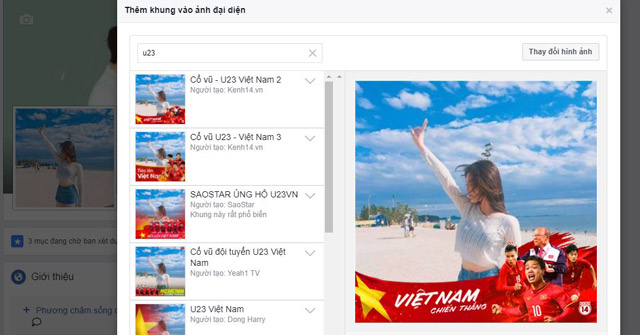 Change Your Facebook Profile to Cheer U23 Vietnam