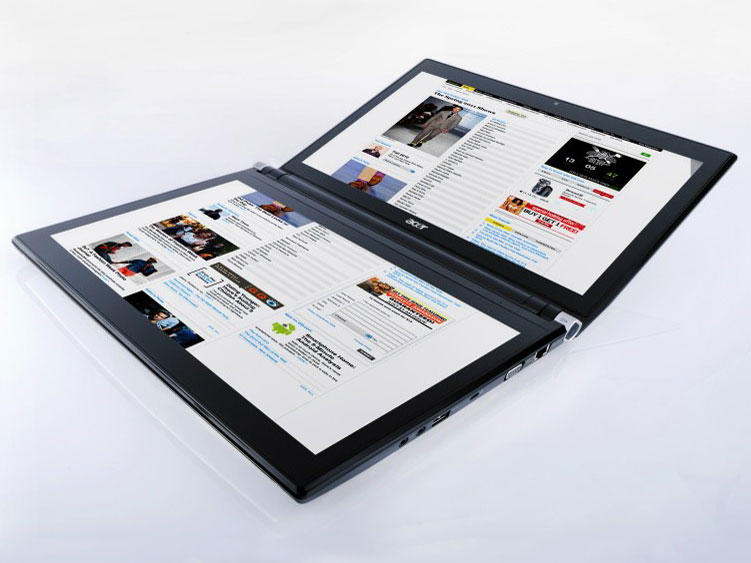 Close Up of Acer Iconia Two-screen Laptop
