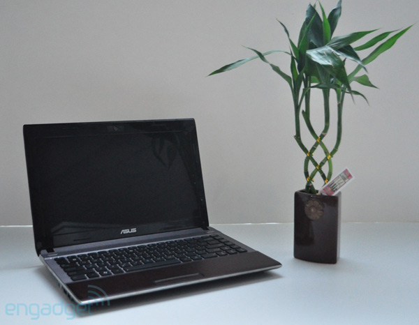 Close Up of Asus Laptop Made from Bamboo