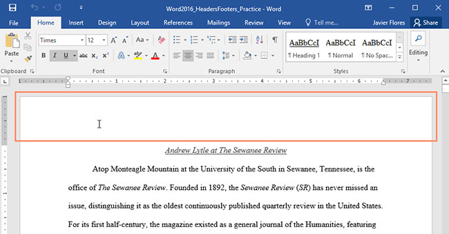 How To Make A First Page Header In Word