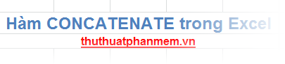 CONCATENATE Function (String Concatenation Function) in