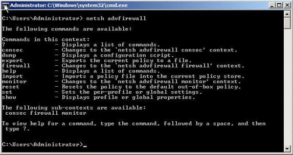 Configure Advanced Firewall in Windows 2008 Using Netsh Cli