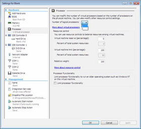 Control Processor Resources in Hyper-v Clients