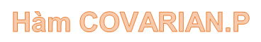 COVARIANCE. P Function in Excel