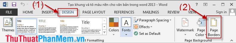 Create Borders and Fill the Background for Text in Word