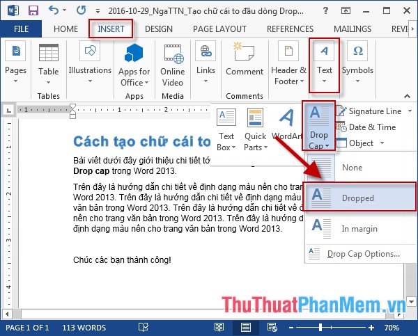 How To Create Large Letters In Word