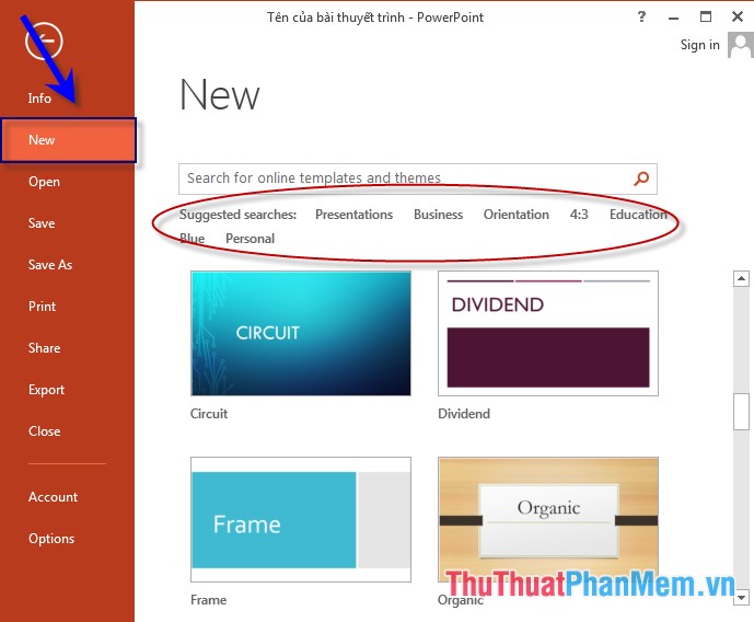 Create Slides from a Template Available in PowerPoint
