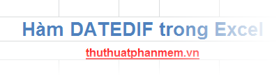 DATEDIF () Function (Calculate the Total Number of Years