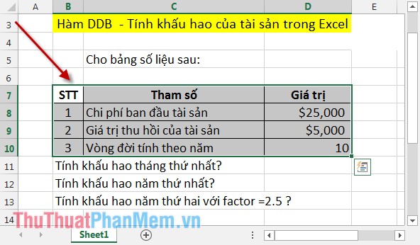 How to Use the DDB Function in Excel