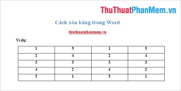 Delete a Table in Word - Delete a Table in Word
