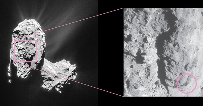 Detection of Flares After the Landslide on Comet 67P