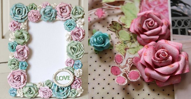DIY Paper Roses Decorate Beautiful Photo Frames for Vietnamese
