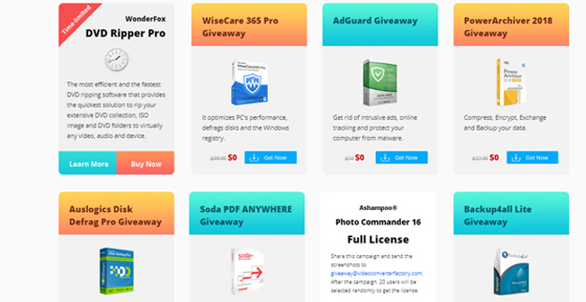Download the $ 350 Free Software Package from Wonderfox
