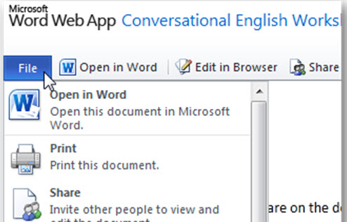 Edit Office Web Apps Documents with MS Office