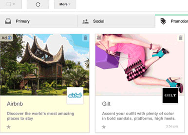 Gmail Tested Displaying Promotional Messages in an Eye-catching