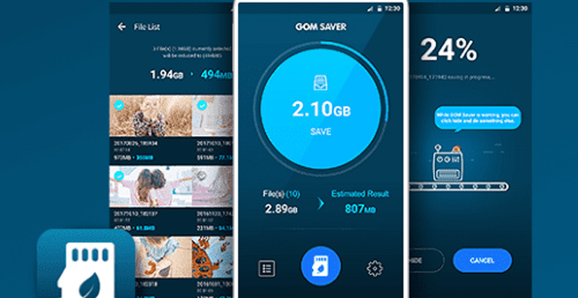 GOM Saver: Photo and Video Compression Tool on Android Saves