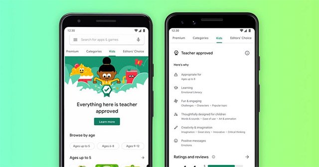 Google Play has a new Kids tab that contains apps suitable