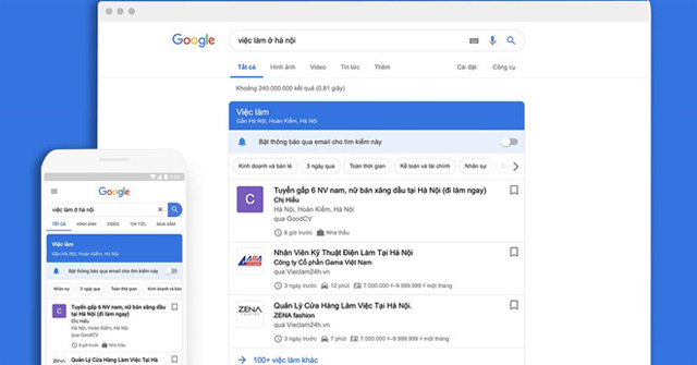Google Search Is Integrated with a Quick Job Search Feature in Vietnam