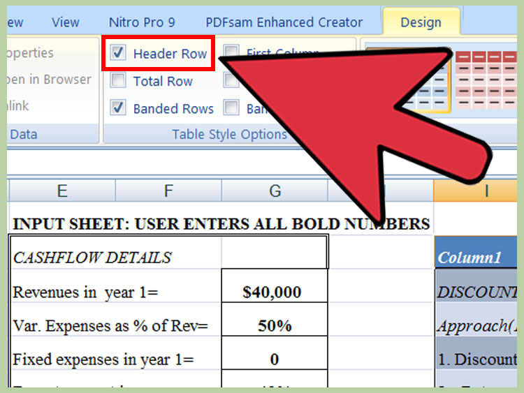 how to insert a header in excel on pc