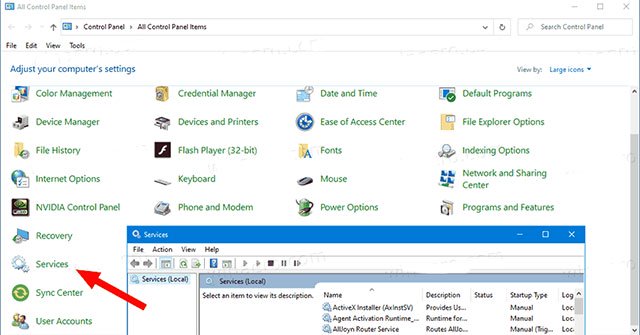 How to Add Services to Control Panel in Windows 7, 8 and 10