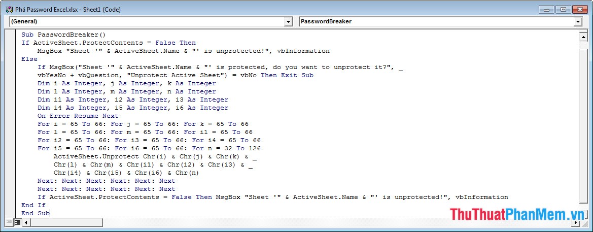 Break Excel Password