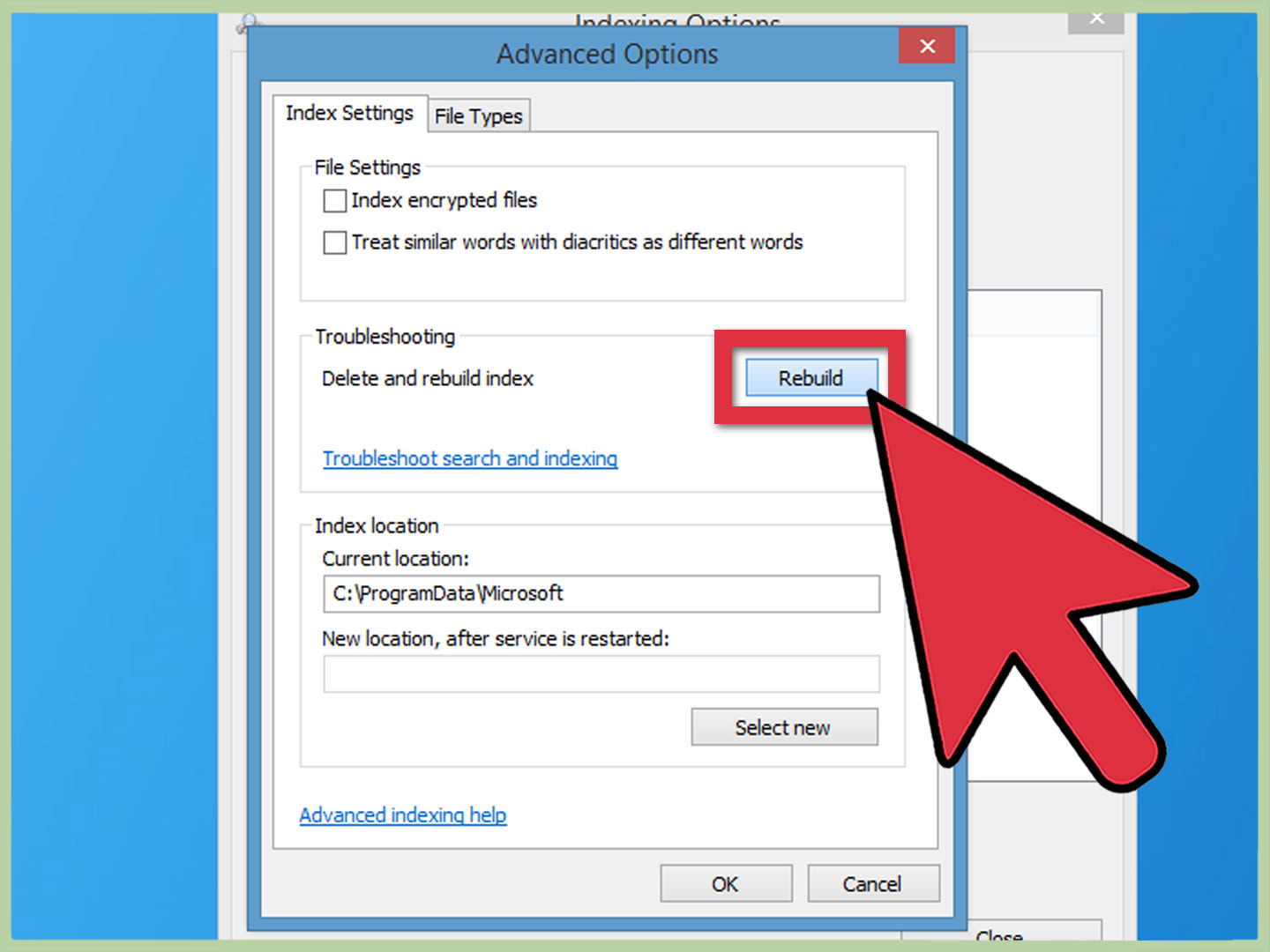 How to Change Indexing Options in Windows 8