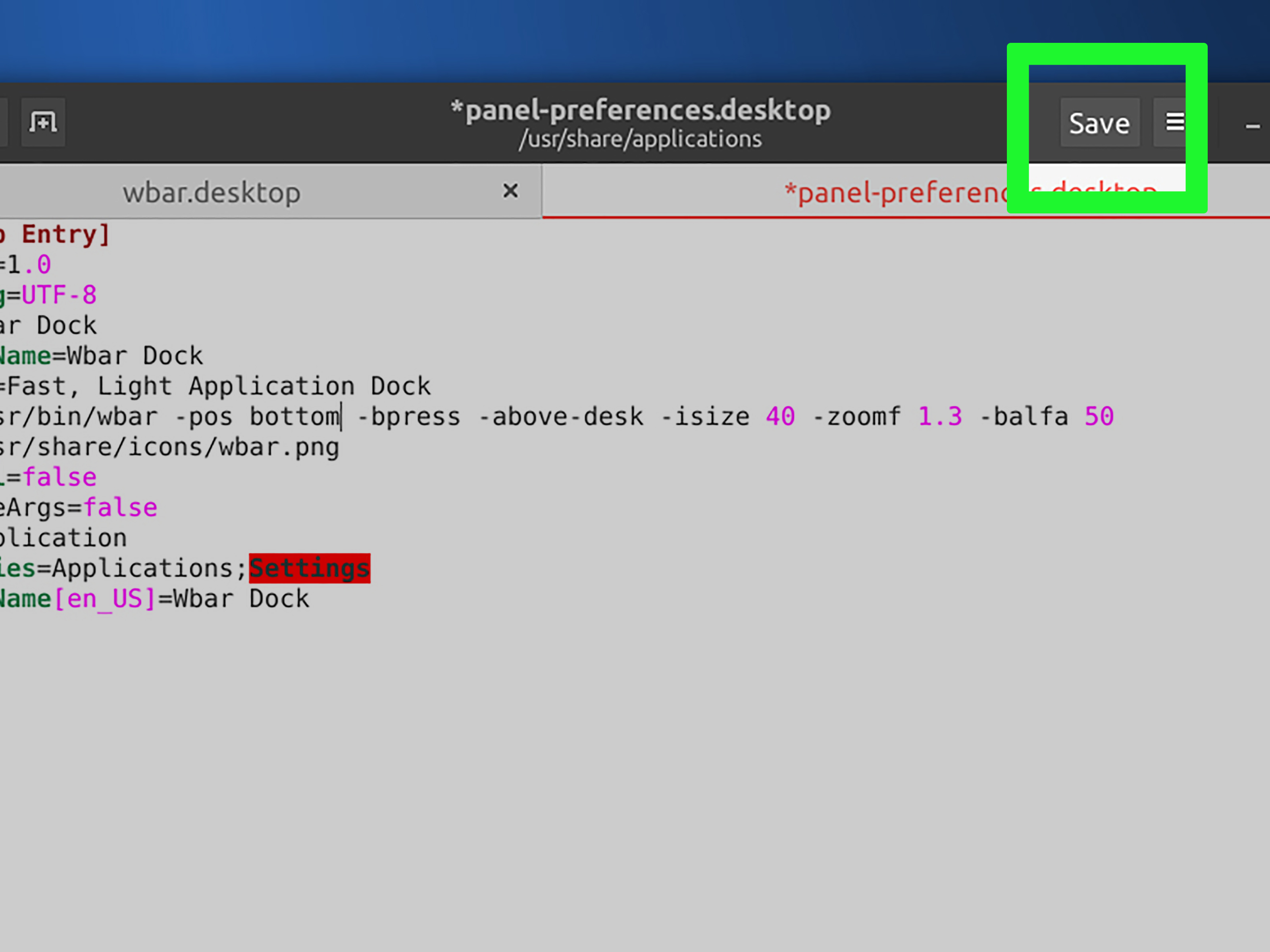 How to Change the Position of the Wbar Dock in Av Linux