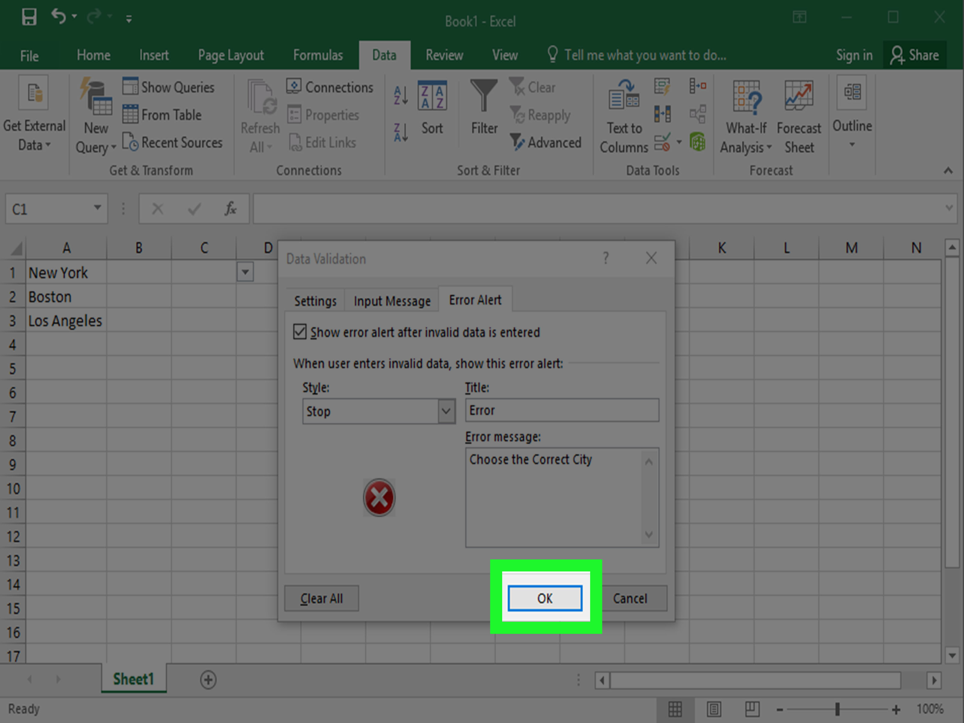 how to make a drop down list in excel for numbers