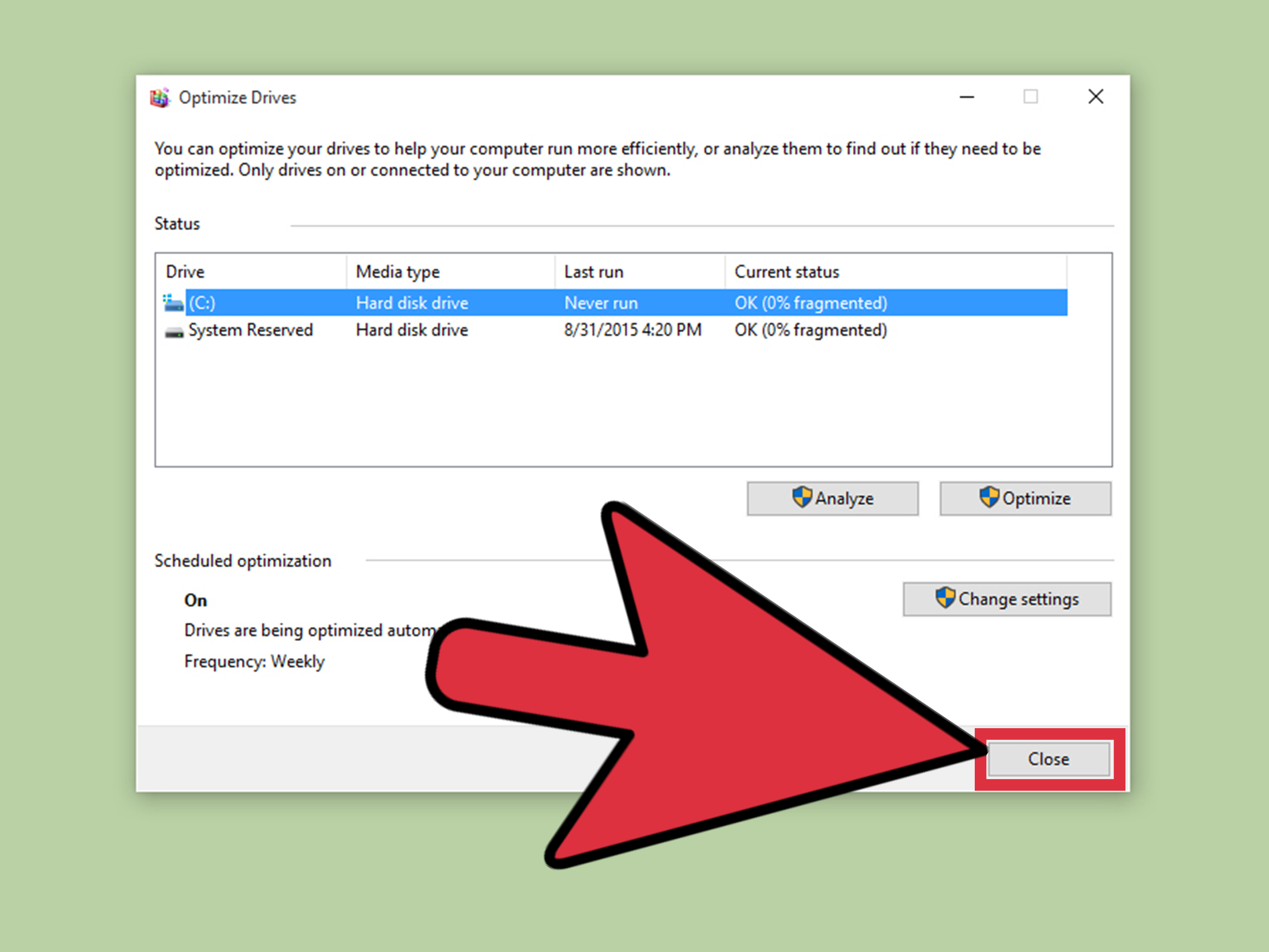 how to run disk defragmenter windows 8