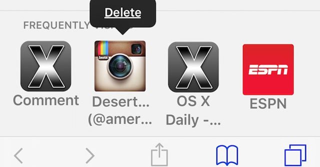 How to delete 'Frequently Visited' on iPhone