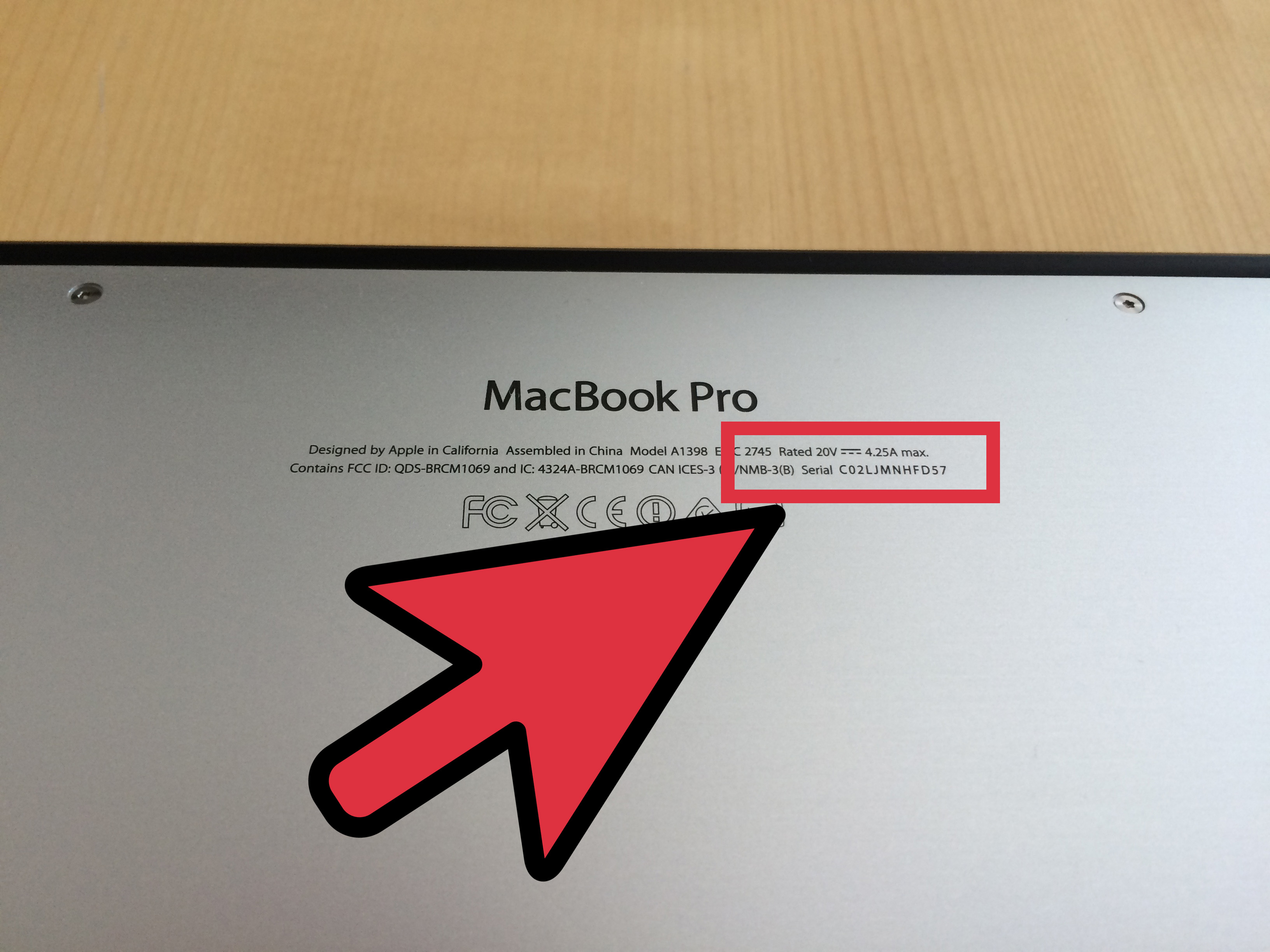 macbook pro serial number on box