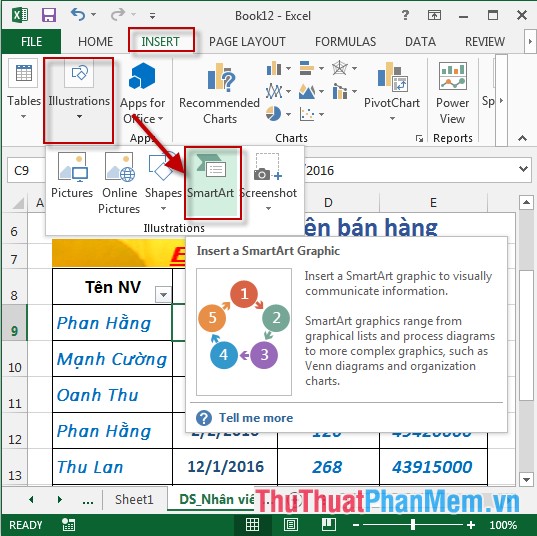 How to Insert a SmartArt Object in Excel
