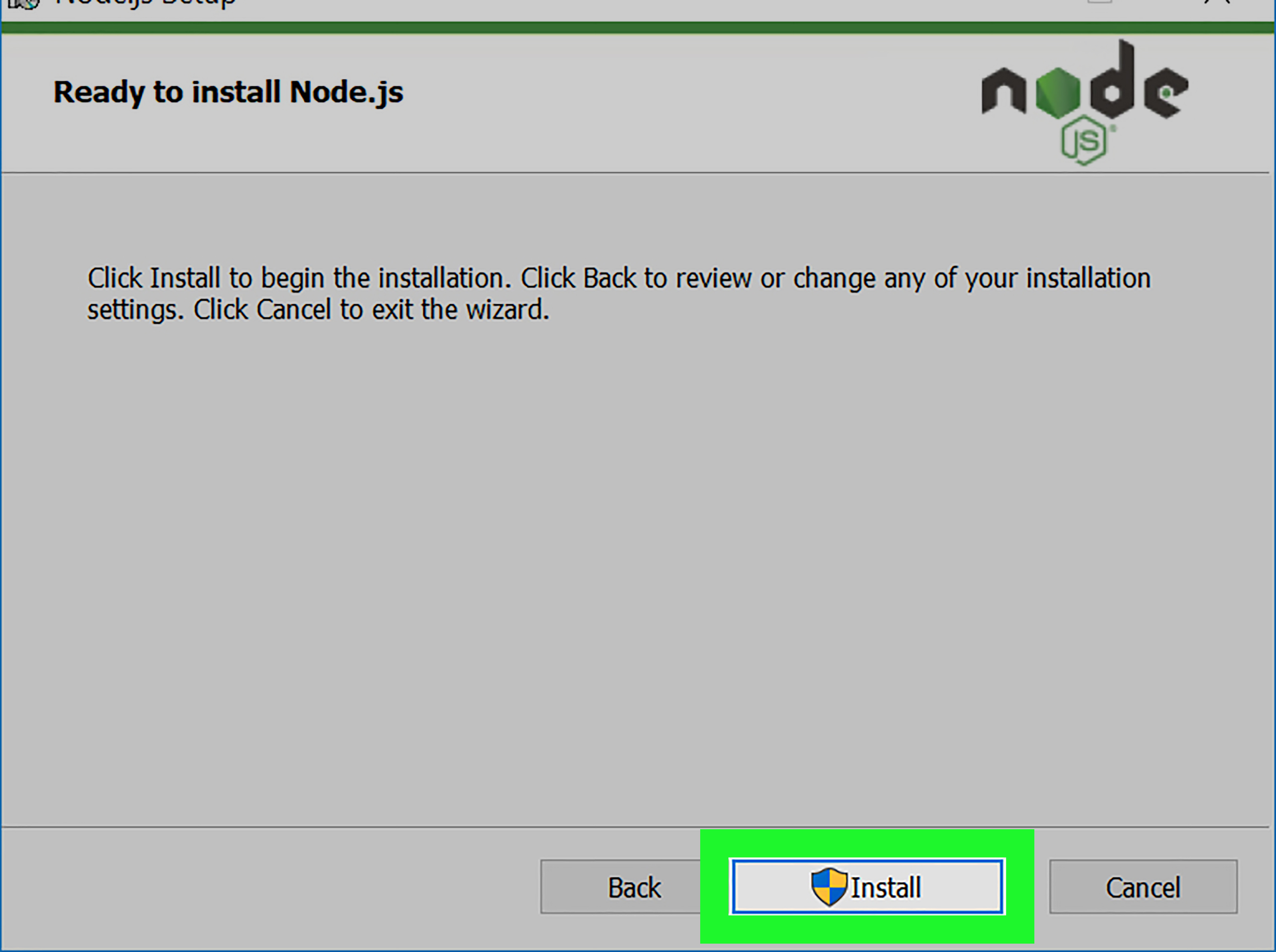 could not determine node.js install directory windows 11