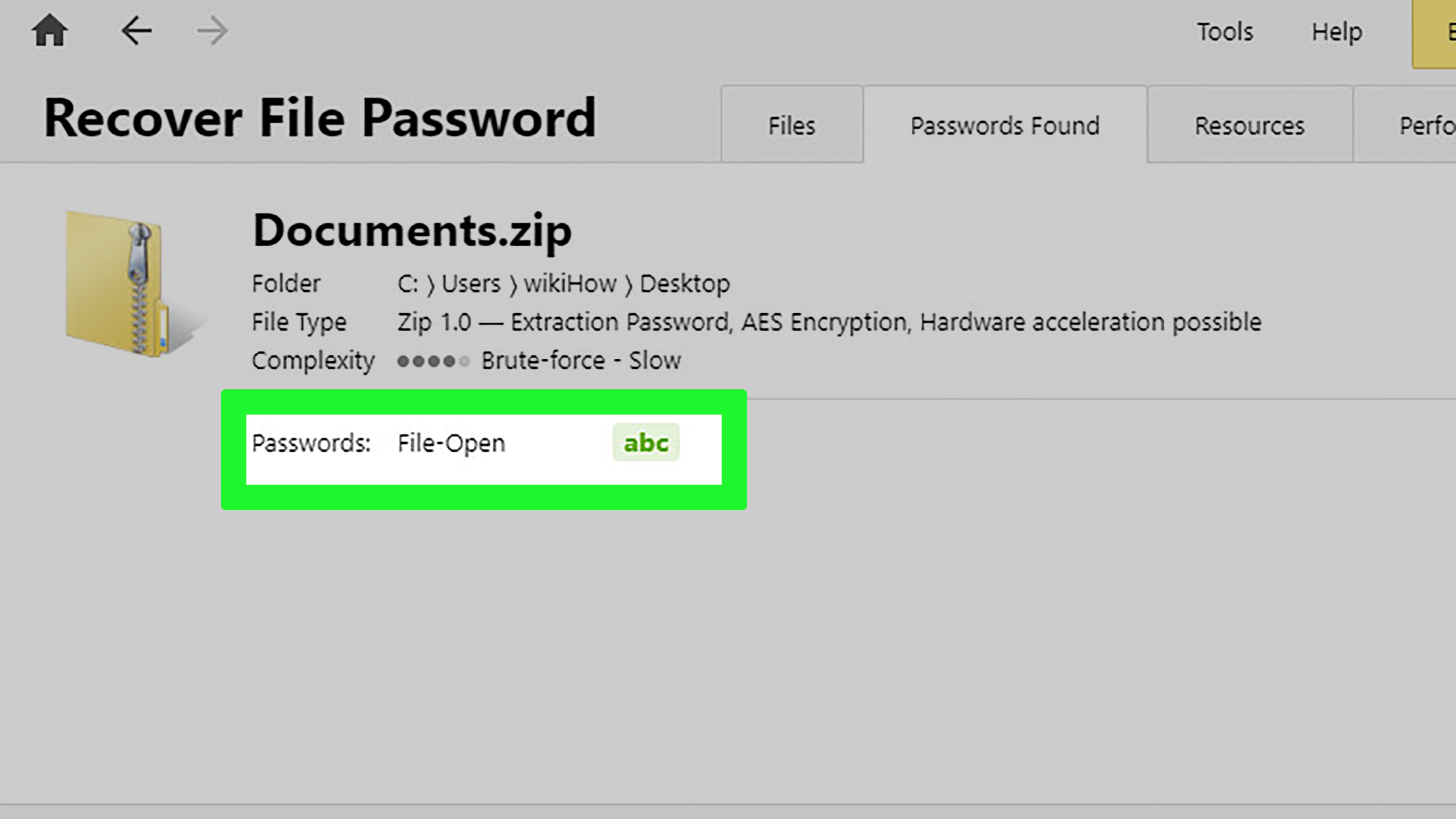 open password zip file windows 10