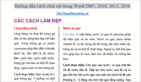 How to Split Columns in Word - Instructions on Dividing Columns in Word