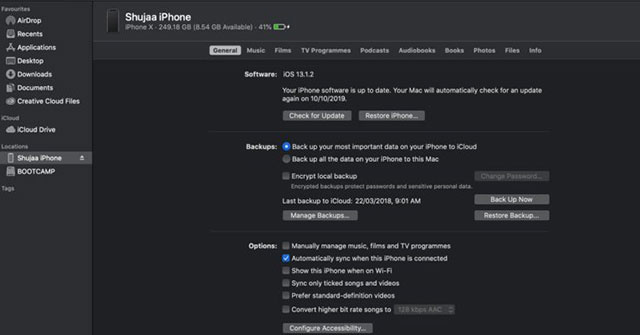 How to Sync iOS Device with macOS Catalina
