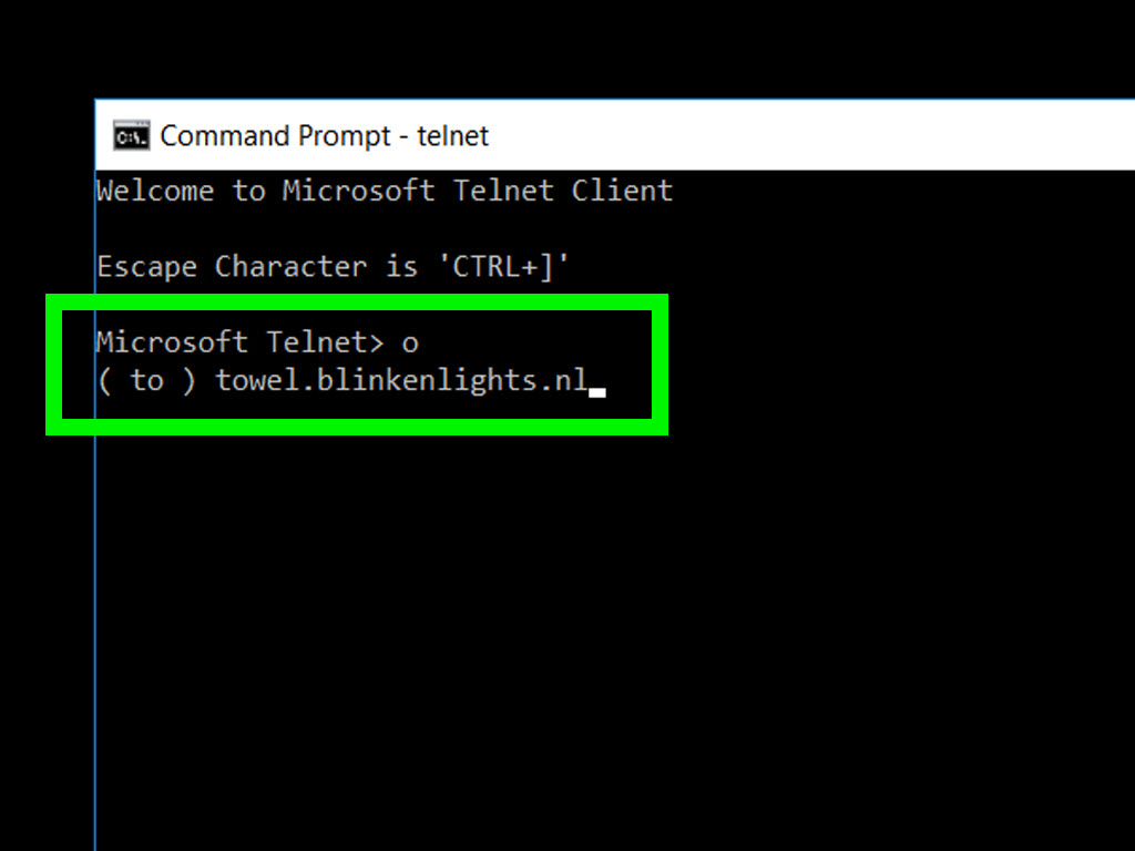 how to use telnet command in windows