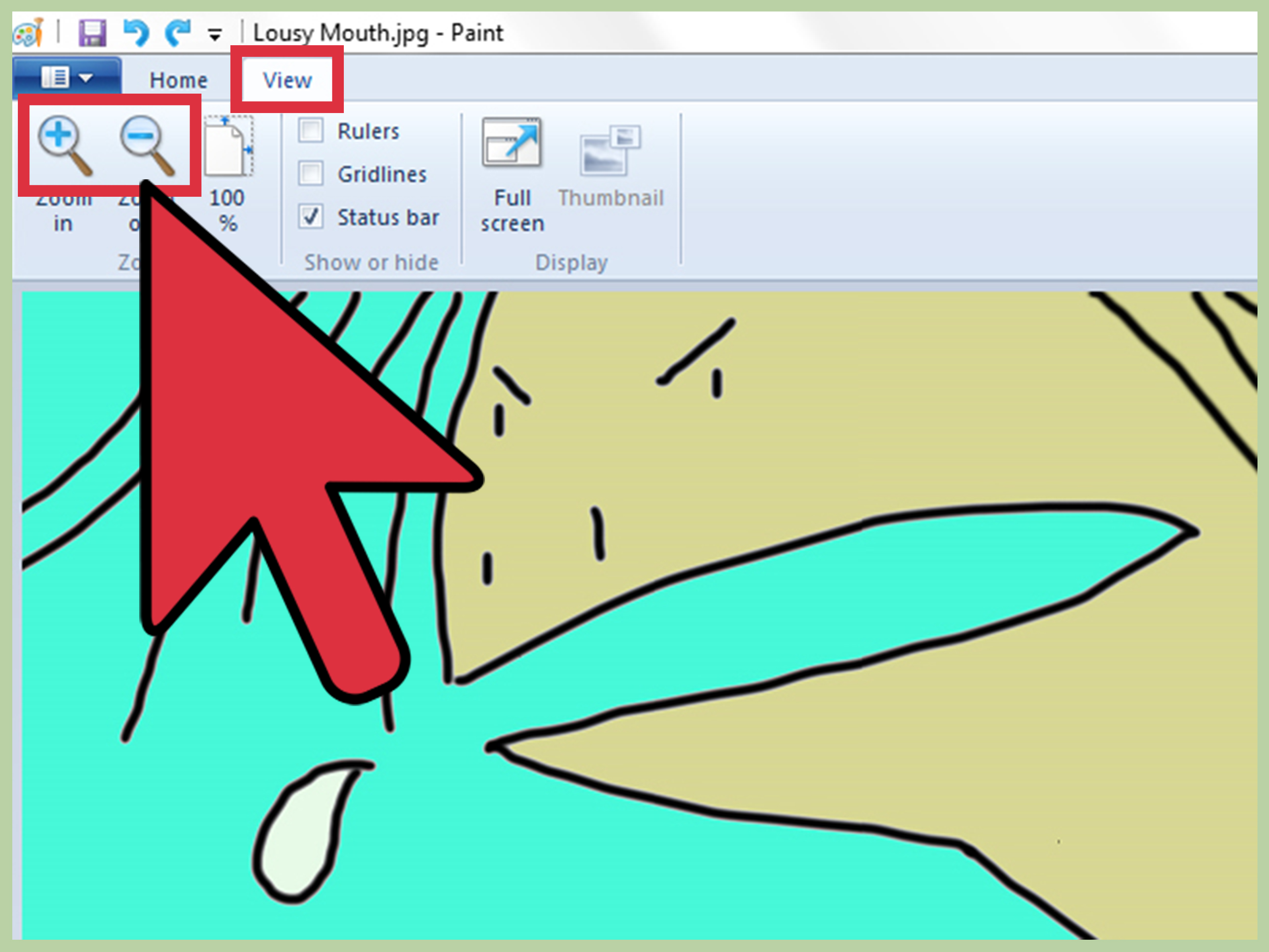 View: How to Zoom in on a Photo in Microsoft Paint