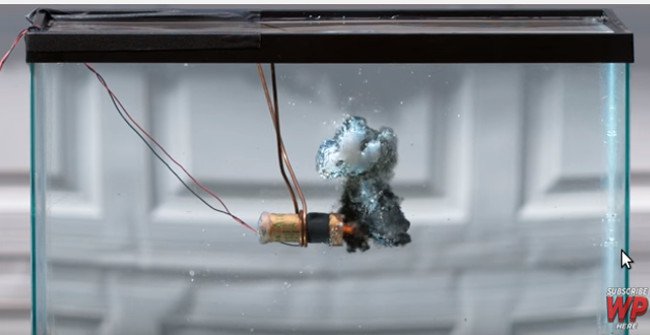 Impressed by a Slow-motion Shot of a Rocket Engine in a Water Tank