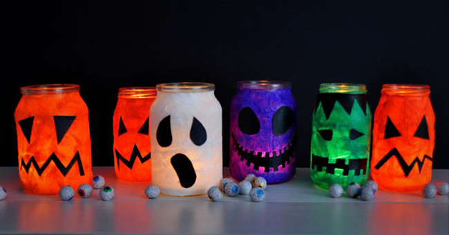Impressive Halloween Decoration with Old Bottles